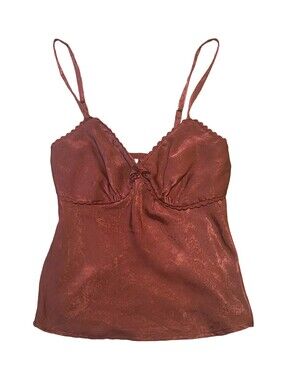 No Boundaries Burgundy Cami Top with Lace Trim